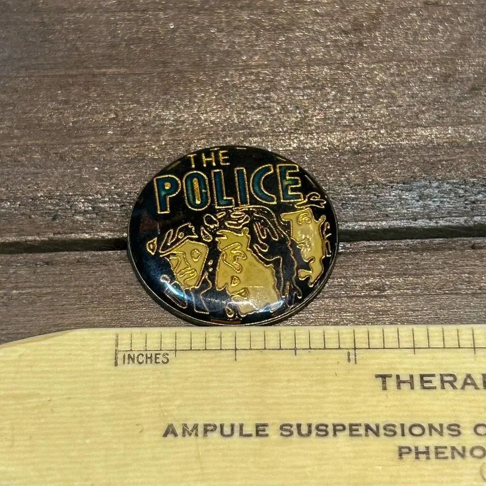 The Police Vintage Band Concert Pin Caricature Style Enamel 1